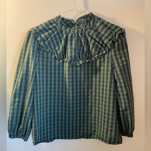 VINTAGE | 80s Plaid Green Long Sleeve Shirt